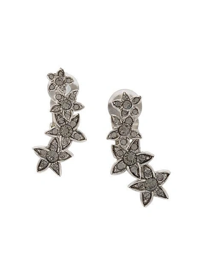 Oscar De La Renta Star Fish Clip-on Crystal Earrings