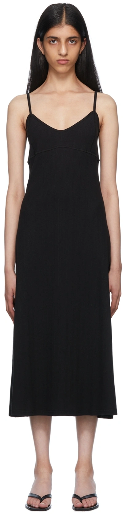 Totême Ribbed Organic Cotton-blend Jersey Maxi Dress In Black | ModeSens