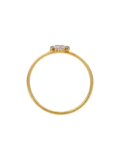 Loquet 14kt Gold Diamond Four Leaf Clover Ring In Metallic