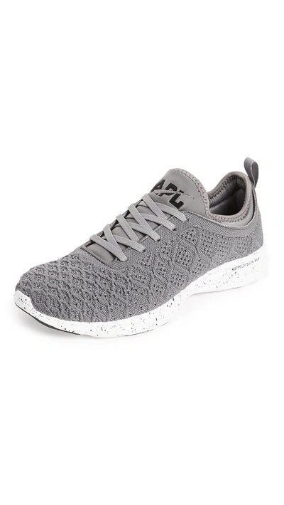 Apl Athletic Propulsion Labs Techloom Phantom Running Sneakers In Cosmic Grey/black Speckle