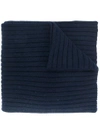 Joseph Ribbed Cashmere Scarf In Blue