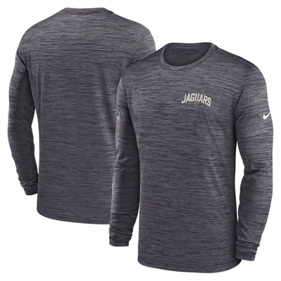 Nike Men's Dri-fit Velocity Athletic Stack (nfl Jacksonville Jaguars) Long-sleeve T-shirt In Black