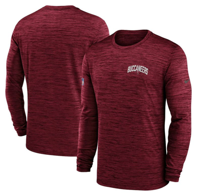Nike Men's Dri-fit Velocity Athletic Stack (nfl Tampa Bay Buccaneers) Long-sleeve T-shirt In Red