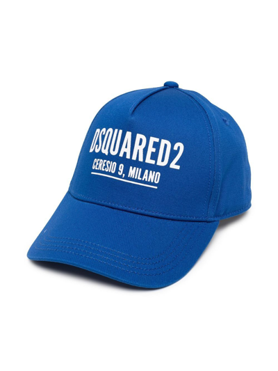 Dsquared2 Kids' Logo-print Cap In Blue