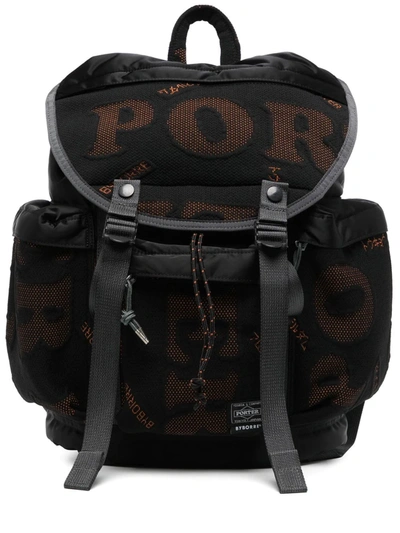 Porter-yoshida & Co Intarsia-knit Logo Backpack In Black