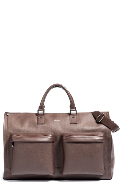 Hook + Albert Men's Gen 2 Leather Garment Weekender Bag In Brown