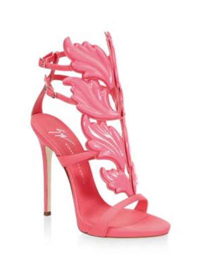 Giuseppe Zanotti Women's Cruel Coline Leather Wing Embellished High Heel Sandals In Rosa