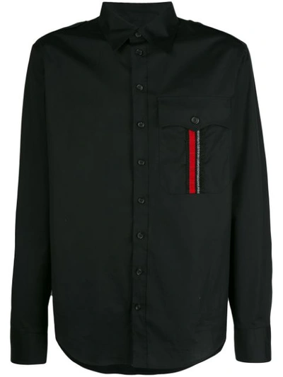 Dsquared2 Military Button-down Shirt In Black