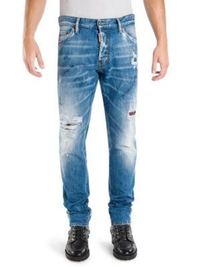 Dsquared2 Cool Guy Distressed Skinny Jeans In Navy