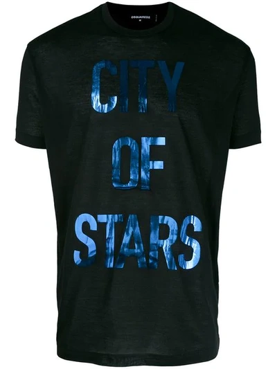 Dsquared2 Black 'city Of Stars' 50's Rock T-shirt