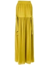 Adriana Degreas Silk Maxi Skirt In Yellow