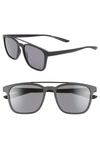 Nike Windfall 54mm Square Sunglasses In Matte Black/ Dark Grey