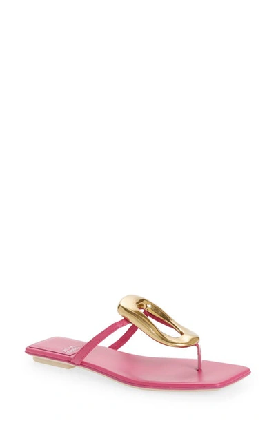 Jeffrey Campbell Linques 2 Flip Flop In Fuchsia Gold