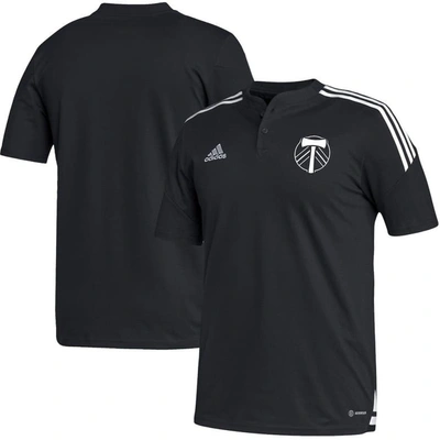 Adidas Originals Adidas Black Portland Timbers Henley Aeroready Polo