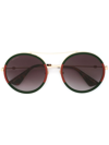 Gucci Round Shaped Sunglasses In Green