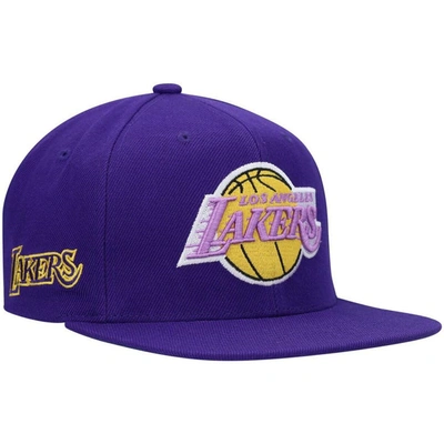 Mitchell & Ness Men's  Purple Los Angeles Lakers Hardwood Classics Snapback Hat