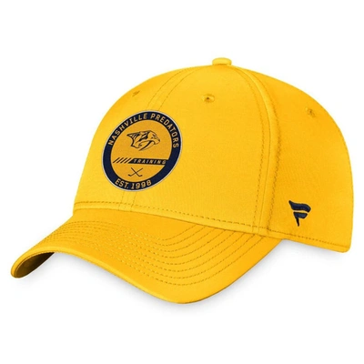 Fanatics Branded Gold Nashville Predators 2022 Authentic Pro Training Camp Flex Hat