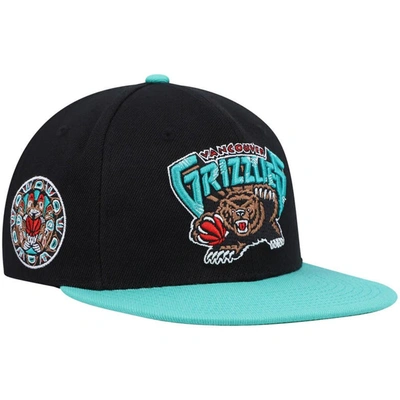 Mitchell & Ness Men's  Black, Turquoise Vancouver Grizzlies Hardwood Classics Snapback Hat