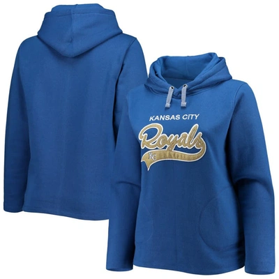 Soft As A Grape Royal Kansas City Royals Plus Size Side Split Pullover Hoodie