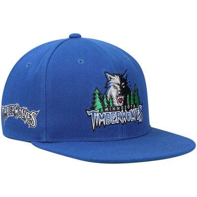 Mitchell & Ness Men's  Blue Minnesota Timberwolves Hardwood Classics Snapback Hat