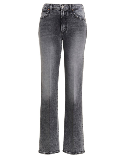 Mother The Kick It Stretch Cotton Jeans In Gray