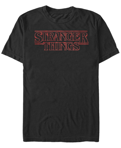 Fifth Sun Stranger Things Men's Solid Logo Left Chest Short Sleeve T-shirt In Black