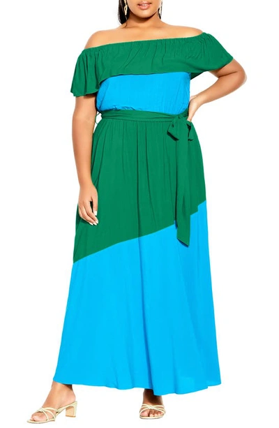 City Chic Trendy Plus Size Colourburst Maxi Dress In Multi