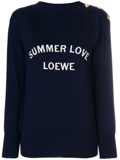 Loewe Summer Love Wool-blend Sweater In Black