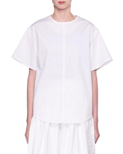 The Row Short-sleeve Stretch-cotton Tee In White