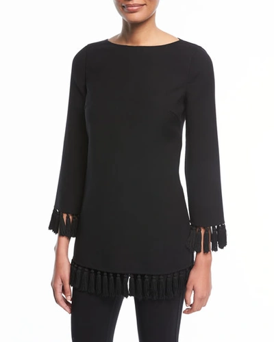 Michael Kors Tassel-trim Wool Crepe Tunic Top