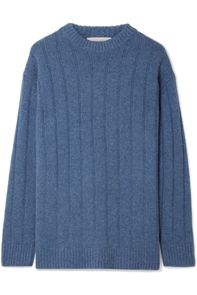 The Row Lillia Oversized Knit Cashmere Sweater In Blue