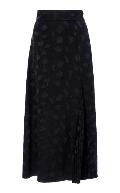 Co Mosaic Jacquard Midi Skirt In Black