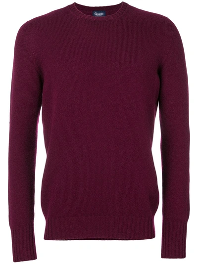 Drumohr Classic Crew Neck Jumper - Red In Red