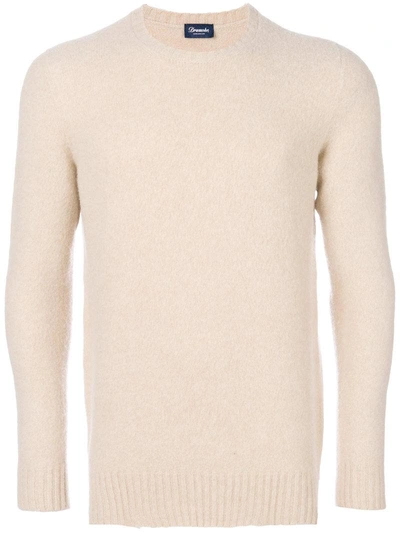 Drumohr Classic Crew Neck Jumper In Nude & Neutrals