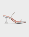 Amina Muaddi Gilda Crystal-embellished Pvc Slide Sandals In Silver