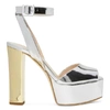 Giuseppe Zanotti Lavinia Mirrored-leather Platform Sandals In Silver