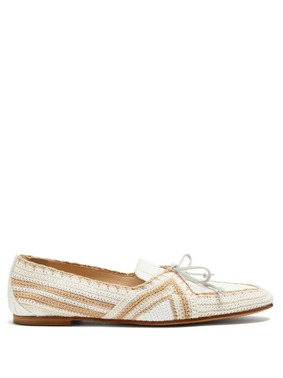Gabriela Hearst Hays Crochet-trimmed Leather Loafers In White