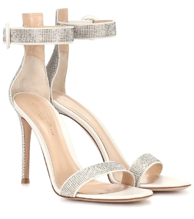 Gianvito Rossi Studded Leather Ankle-strap Sandal In White