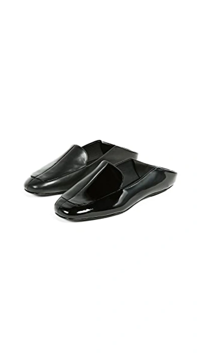 Tibi Cecil Patent Calf Slide Loafer In Black
