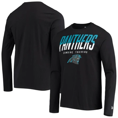 New Era Black Carolina Panthers Combine Authentic Split Line Long Sleeve T-shirt