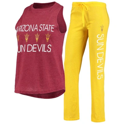 Concepts Sport Maroon/gold Arizona State Sun Devils Team Tank Top & Pants Sleep Set