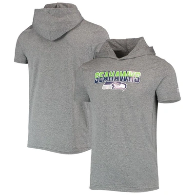 New Era Heathered Gray Seattle Seahawks Team Brushed Hoodie T-shirt