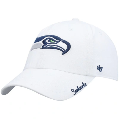 47 ' White Seattle Seahawks Miata Clean Up Logo Adjustable Hat