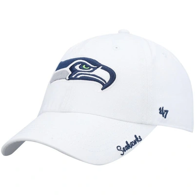 47 Brand '47 White Seattle Seahawks Miata Clean Up Logo Adjustable Hat