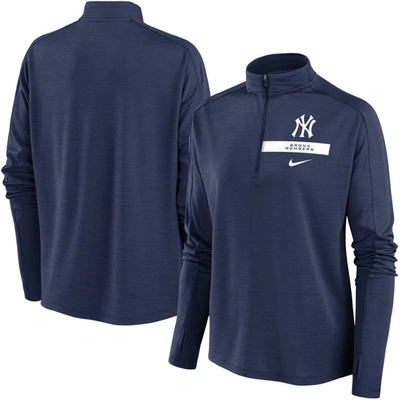 Nike Navy New York Yankees Primetime Local Touch Pacer Quarter-zip Top