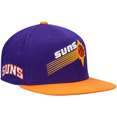 Mitchell & Ness Men's  Purple And Orange Phoenix Suns Hardwood Classics Snapback Hat In Purple,orange