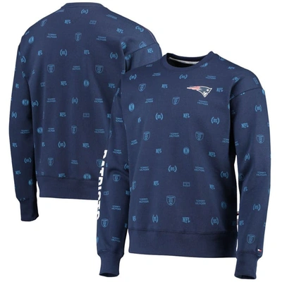 Tommy Hilfiger Navy New England Patriots Reid Graphic Pullover Sweatshirt