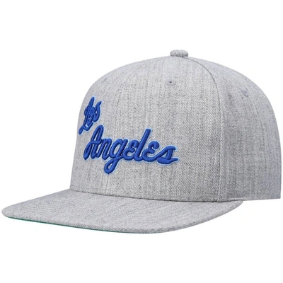 Mitchell & Ness Men's  Heathered Gray Los Angeles Lakers Hardwood Classics Team 2.0 Snapback Hat