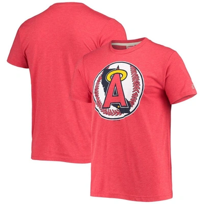 Homage Red Los Angeles Angels Hand-drawn Logo Tri-blend T-shirt