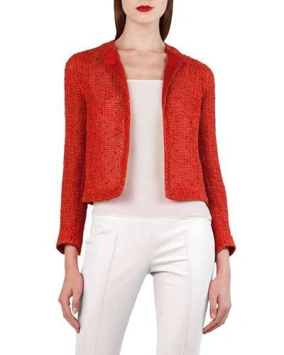 Akris Nadinka Tweed Jacket In Red